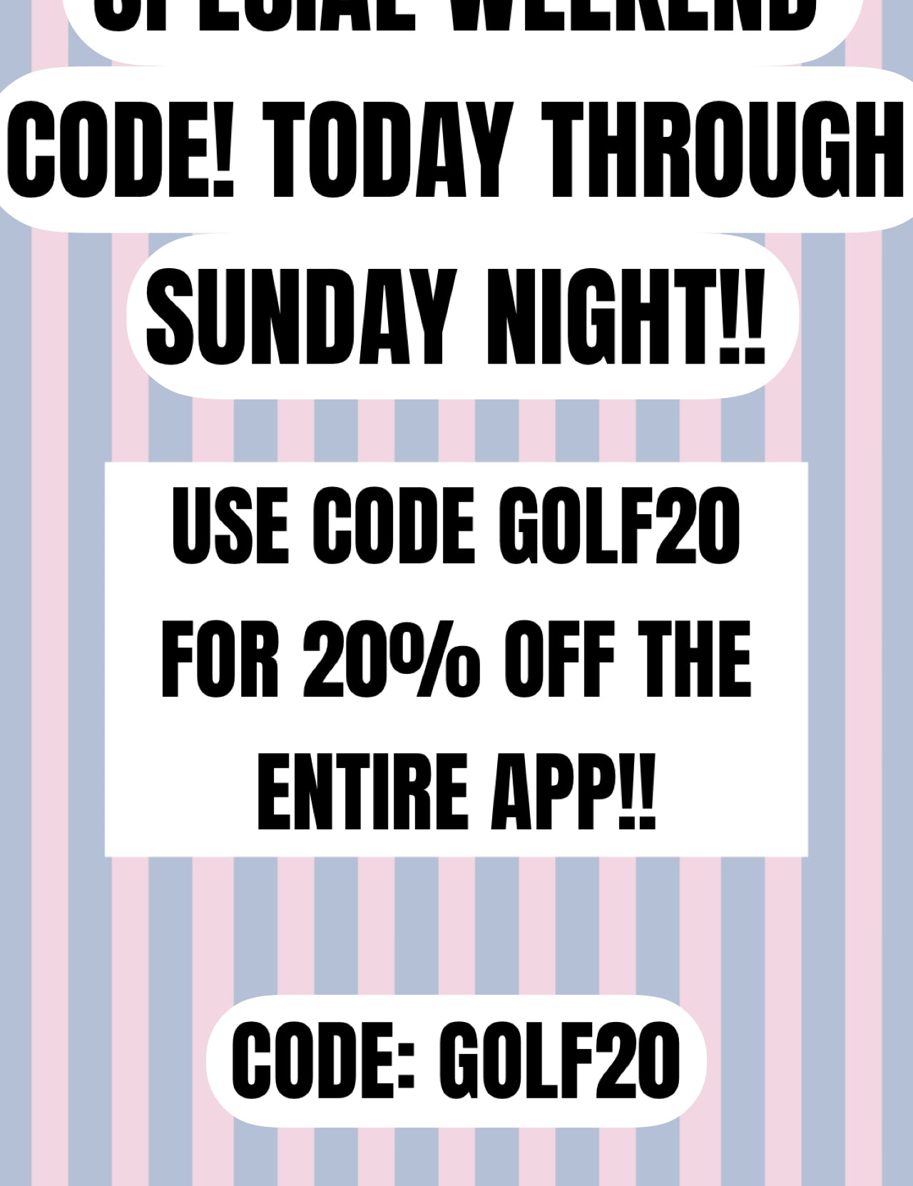 WEEKEND CODE!! USE CODE GOLF20 FOR 20% EVERYTHING!! on Simply Obsessed