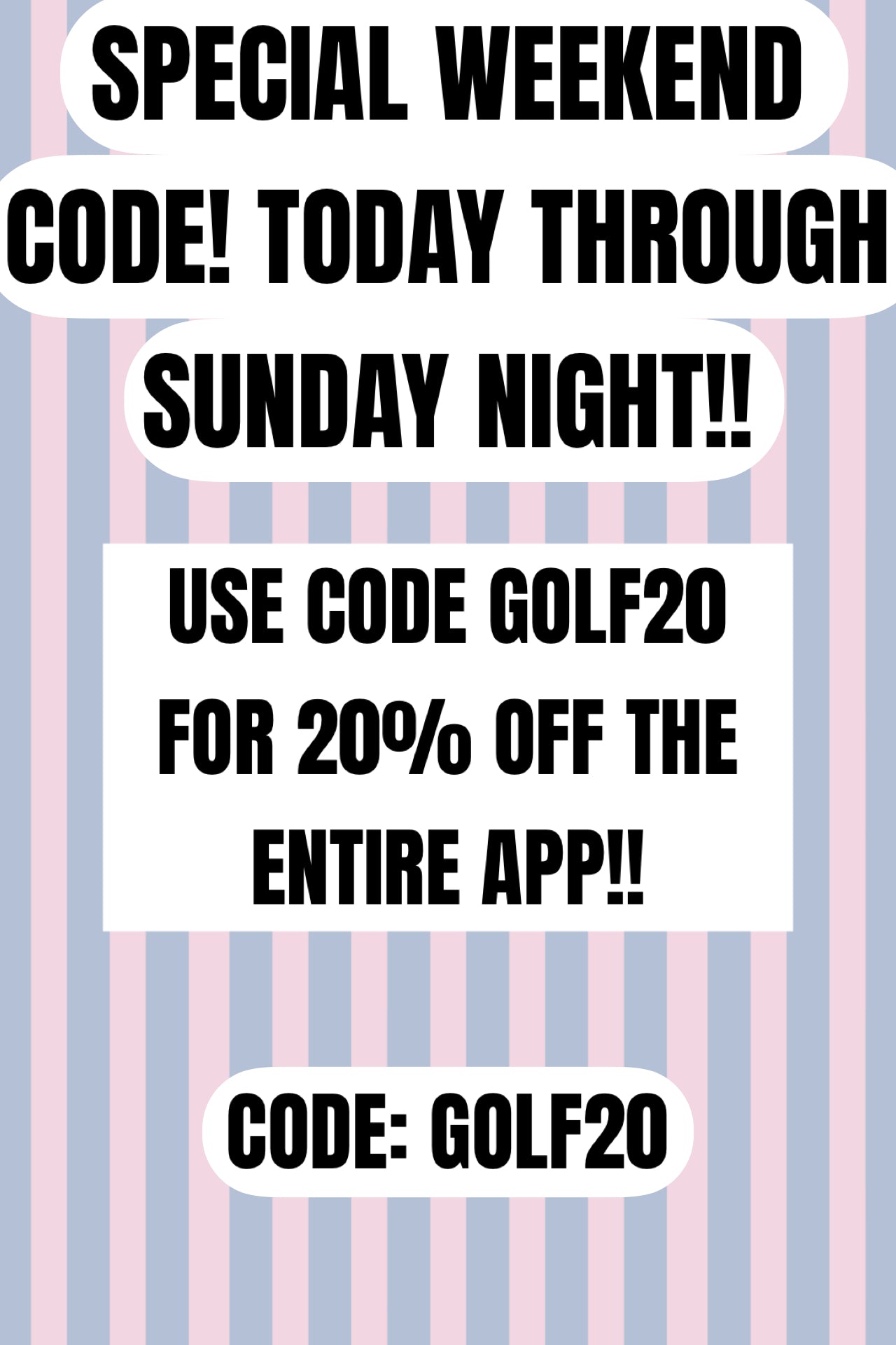 WEEKEND CODE!! USE CODE GOLF20 FOR 20% EVERYTHING!! on Simply Obsessed