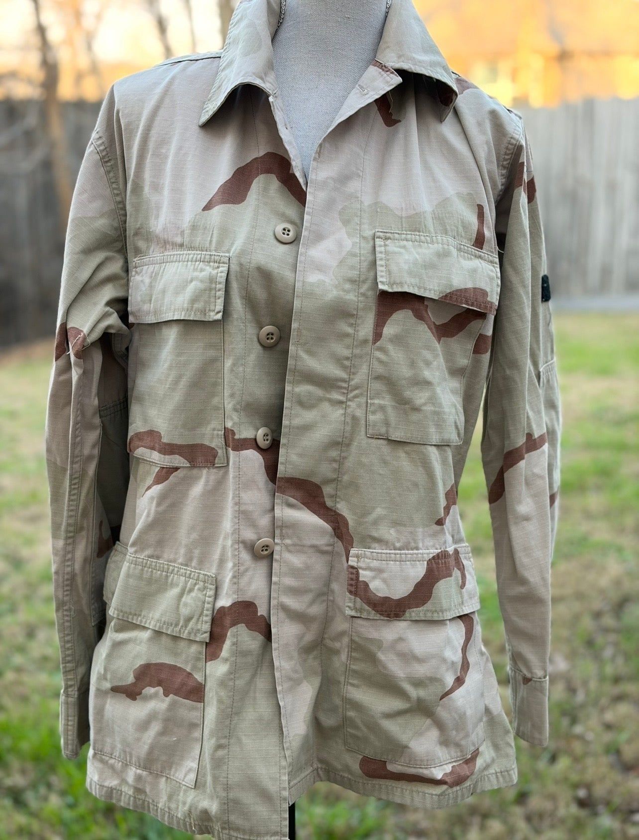 MALIBU HIPPIE Crystal Tiger Desert Vintage Army Jacket on Simply Obsessed