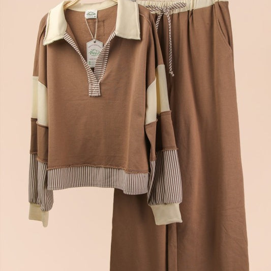 VERY J Color Block Casual Knit Set on Simply Obsessed