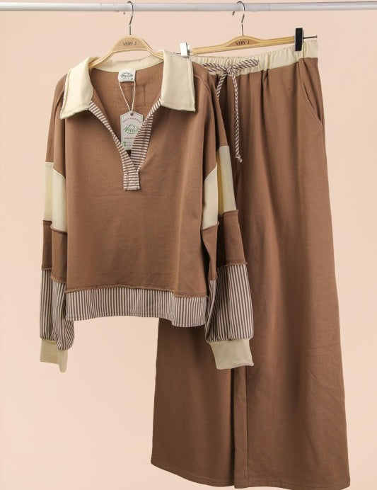 VERY J Color Block Casual Knit Set on Simply Obsessed