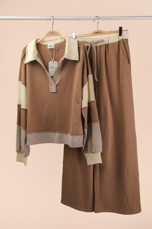 VERY J Color Block Casual Knit Set on Simply Obsessed