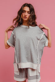 BIBI FRENCH TERRY TOP WITH SIDE SLIT ***BEACH LIVE*** on Simply Obsessed
