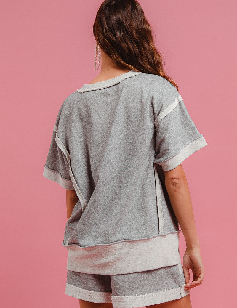 BIBI FRENCH TERRY TOP WITH SIDE SLIT ***BEACH LIVE*** on Simply Obsessed