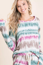 BIBI Tie Dye Print Terry Sweatshirt on Simply Obsessed
