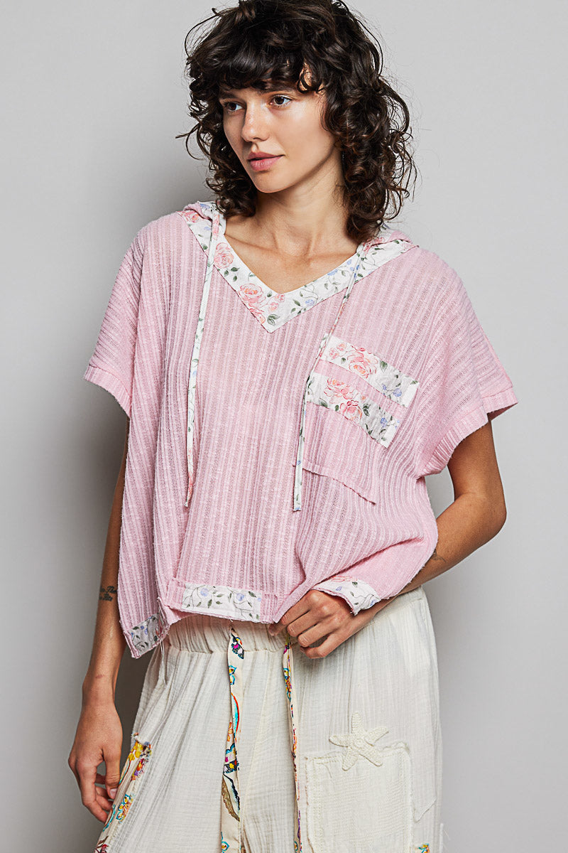 POL Short Sleeve Hooded Top with Back-Open Detail. **SALE** on Simply Obsessed