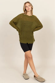 HYFVE Distressed Long Sleeve Knit Top. **FALL DEBUT SALE** on Simply Obsessed