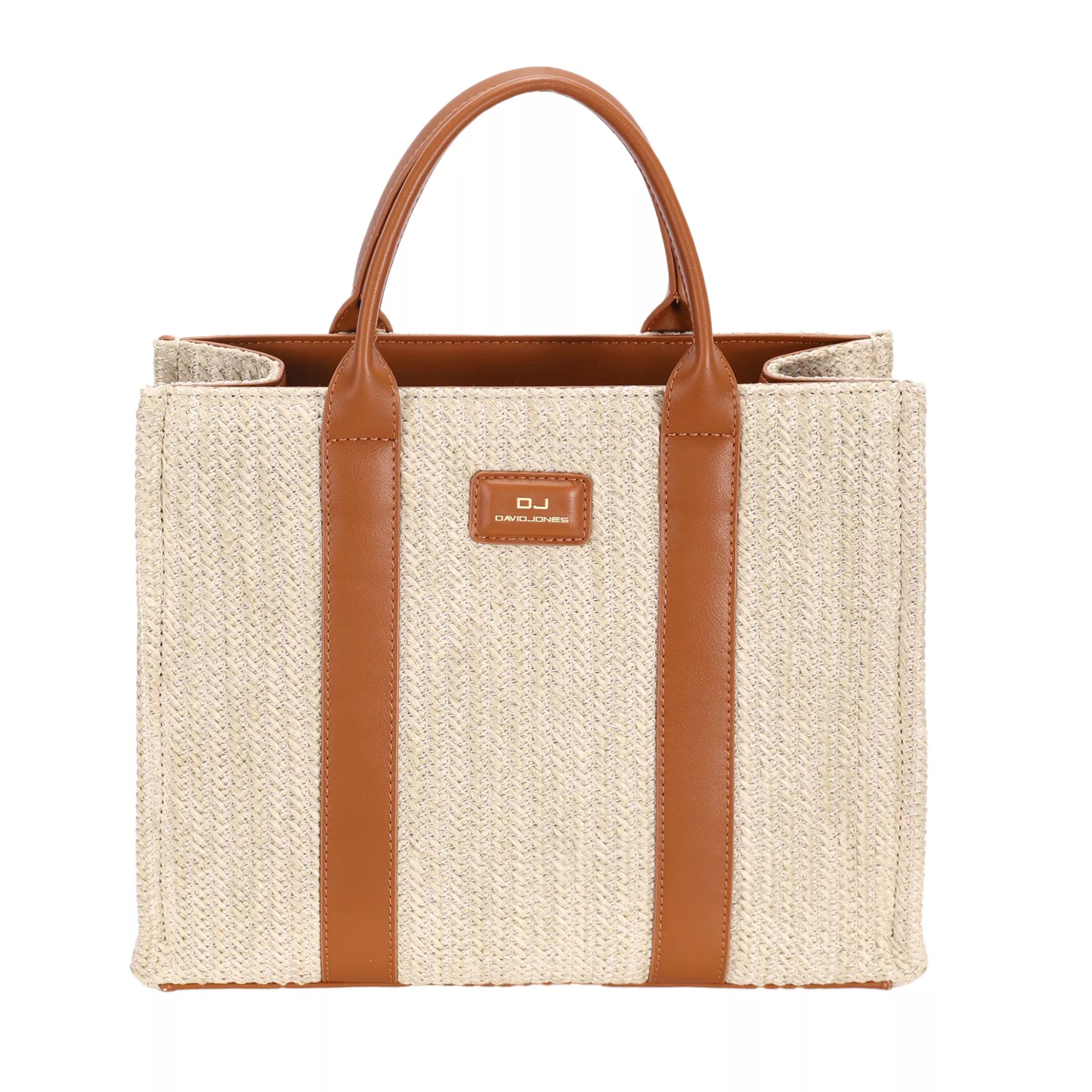 DAVID JONES Square Woven Tote Handbag on Simply Obsessed