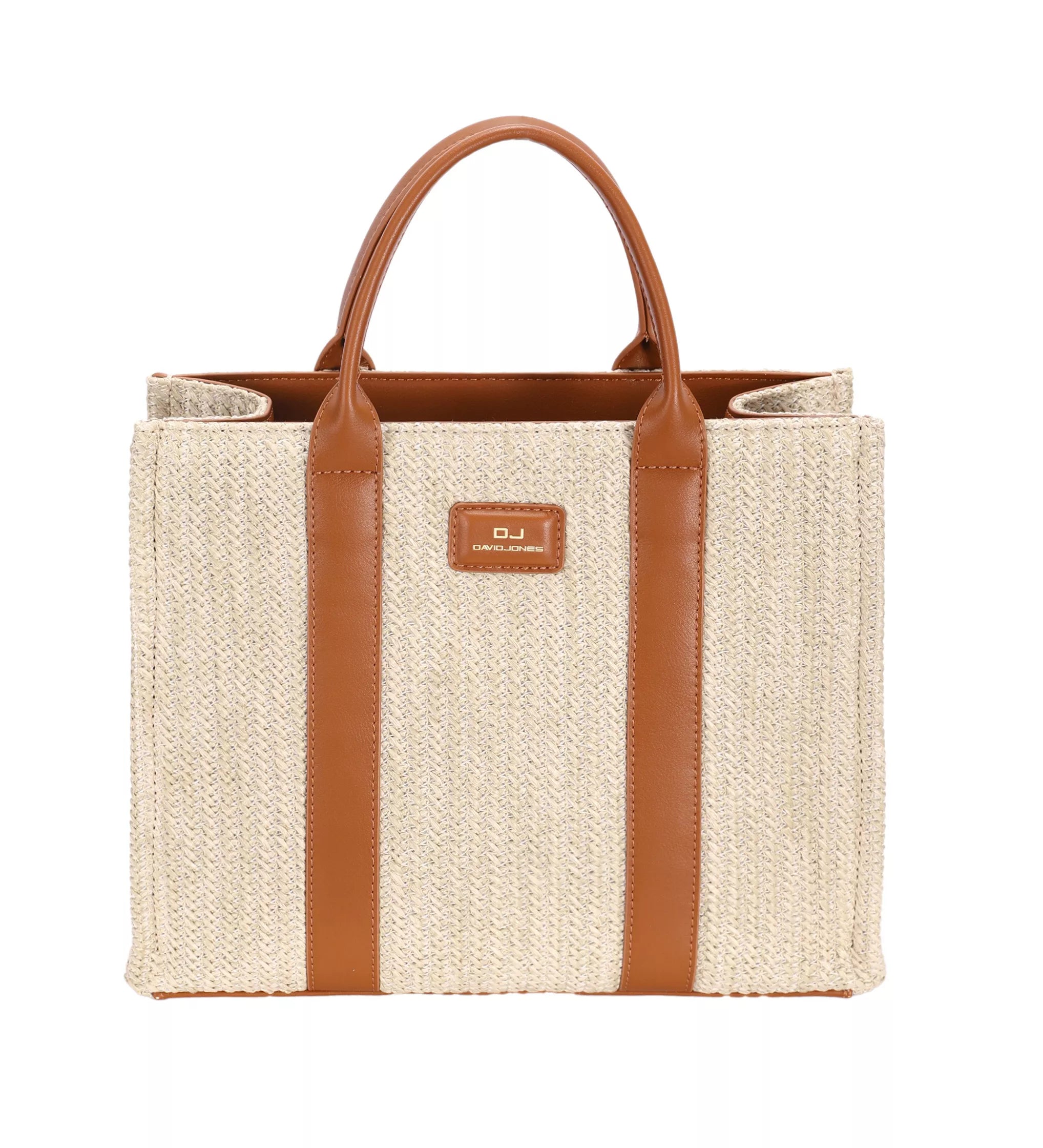 DAVID JONES Square Woven Tote Handbag on Simply Obsessed