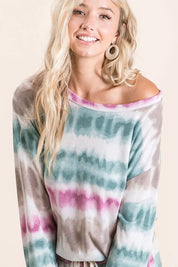 BIBI Tie Dye Print Terry Sweatshirt on Simply Obsessed
