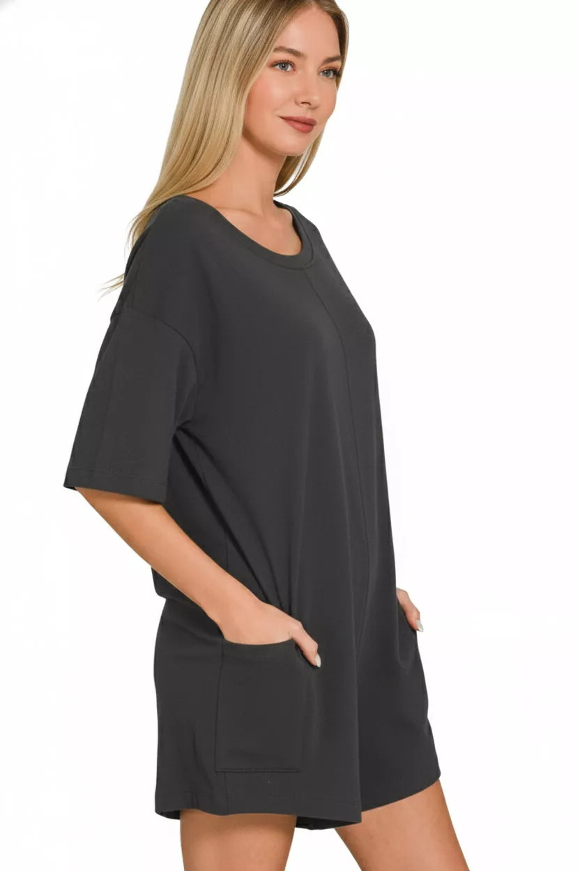 ZENANA V or Scoop Neck Reversible 2-Way Romper on Simply Obsessed