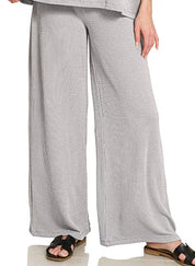 ZENANA Raised Rib Relaxed Top & Pants Set on Simply Obsessed