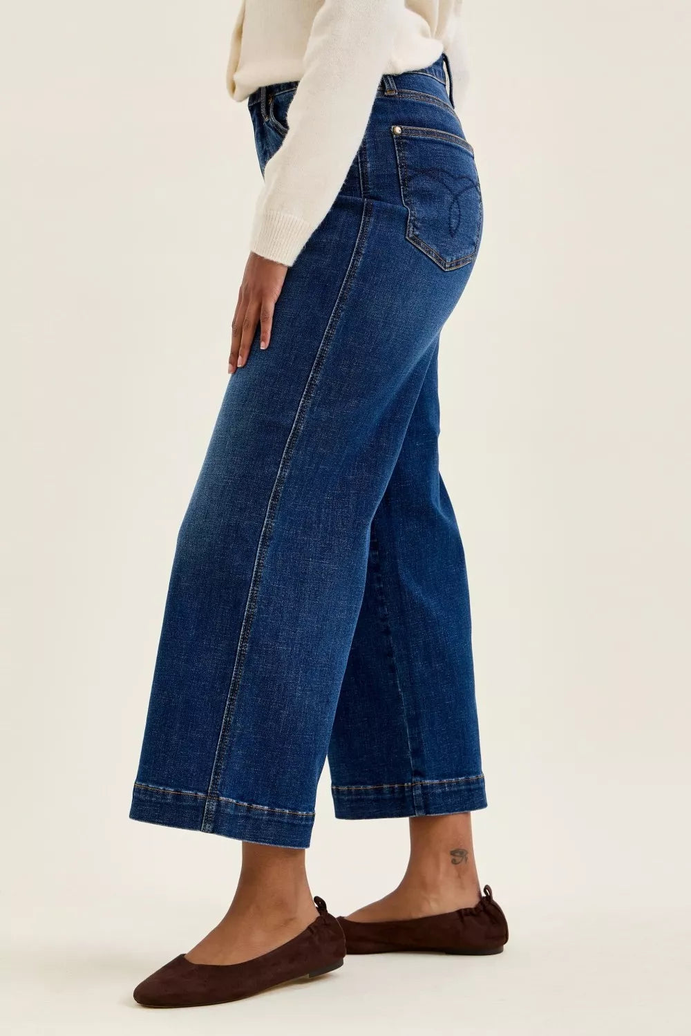 JUDY BLUE High Waist T.C. Claudia Ankle Wide Jeans on Simply Obsessed
