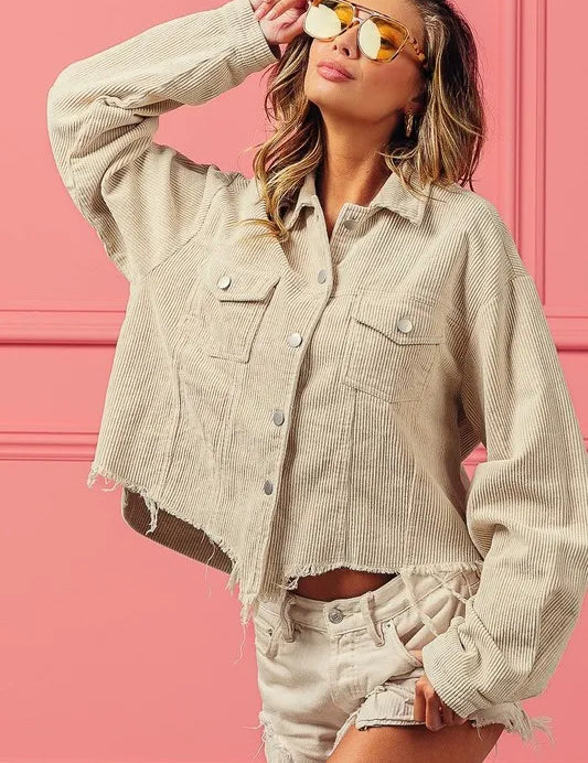 BIBI Vintage Washed Corduroy Jacket on Simply Obsessed