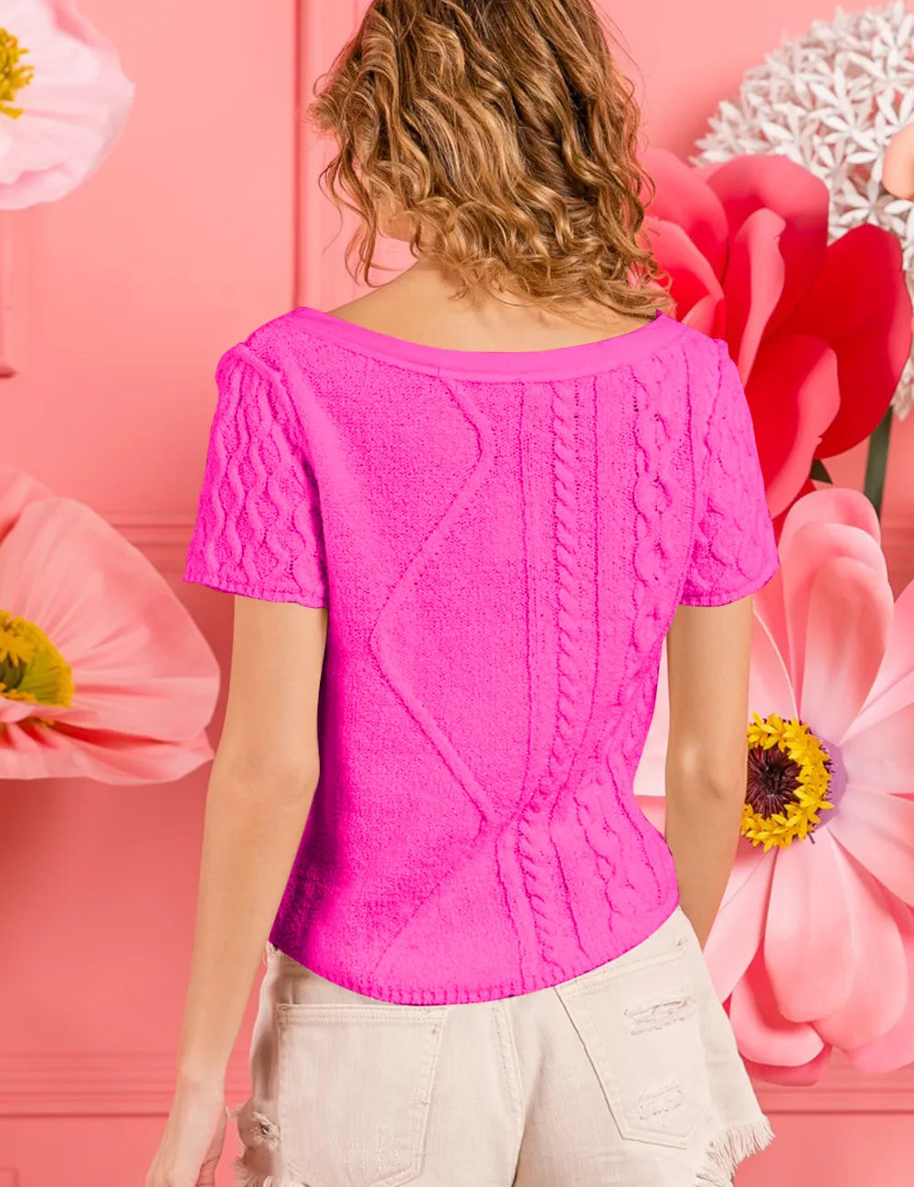 BIBI Cable Knit Short Sleeve Sweater **FALL DEBUT SALE** on Simply Obsessed