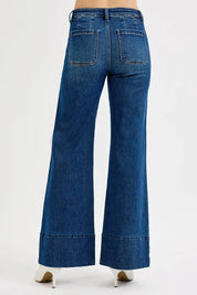 RISEN Full Size Tummy Control Mid Rise Ankle Wide Flare Jeans Plus Size on Simply Obsessed