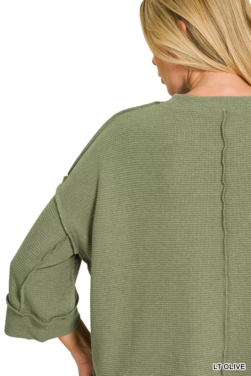 ZENANA Double Knit 3/4 Sleeve Top on Simply Obsessed