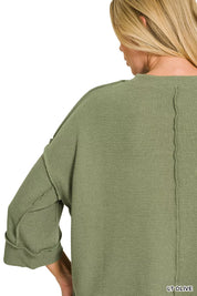 ZENANA Double Knit 3/4 Sleeve Top on Simply Obsessed