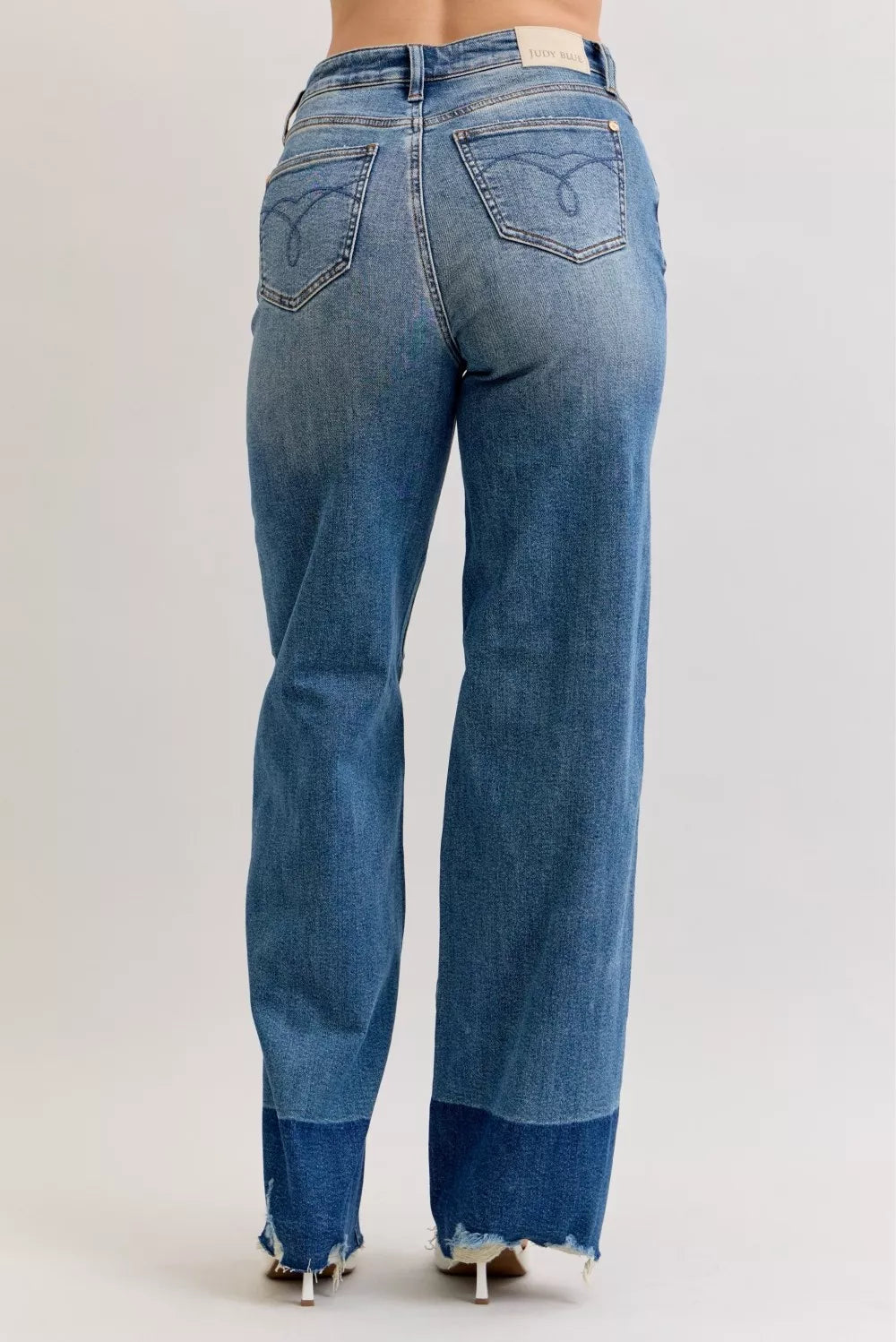 Judy Blue Raw Hem High Waist Column Straight Jeans on Simply Obsessed
