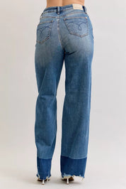 Judy Blue Raw Hem High Waist Column Straight Jeans on Simply Obsessed