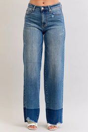 Judy Blue Raw Hem High Waist Column Straight Jeans on Simply Obsessed