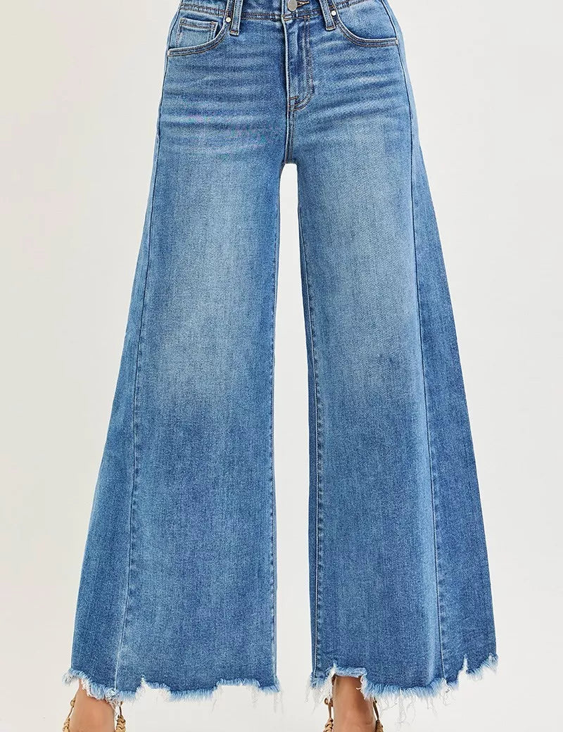 RISEN High Rise Ankle Wide Jeans on Simply Obsessed