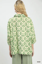 UMGEE Printed Button Down Shirt **DEBUT SALE** on Simply Obsessed