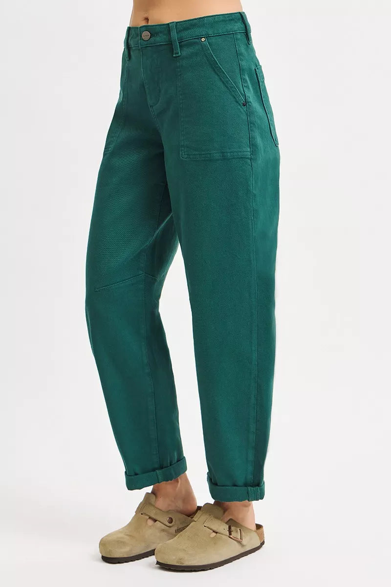 RISEN High Rise Ankle Cuffed Barrel Pants on Simply Obsessed