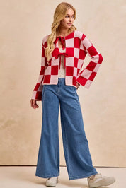 BIBI Wavy Side Edge Detail Lined Wide Leg Jeans on Simply Obsessed