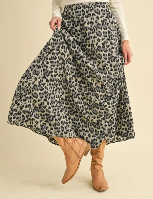 Aemi+Co Leopard Midi Skirt on Simply Obsessed