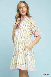 UMGEE Striped Trim Floral Tiered Mini Dress **DEBUT SALE** on Simply Obsessed