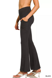 ZENANA Brushed Dty Microfiber Flare Pants on Simply Obsessed