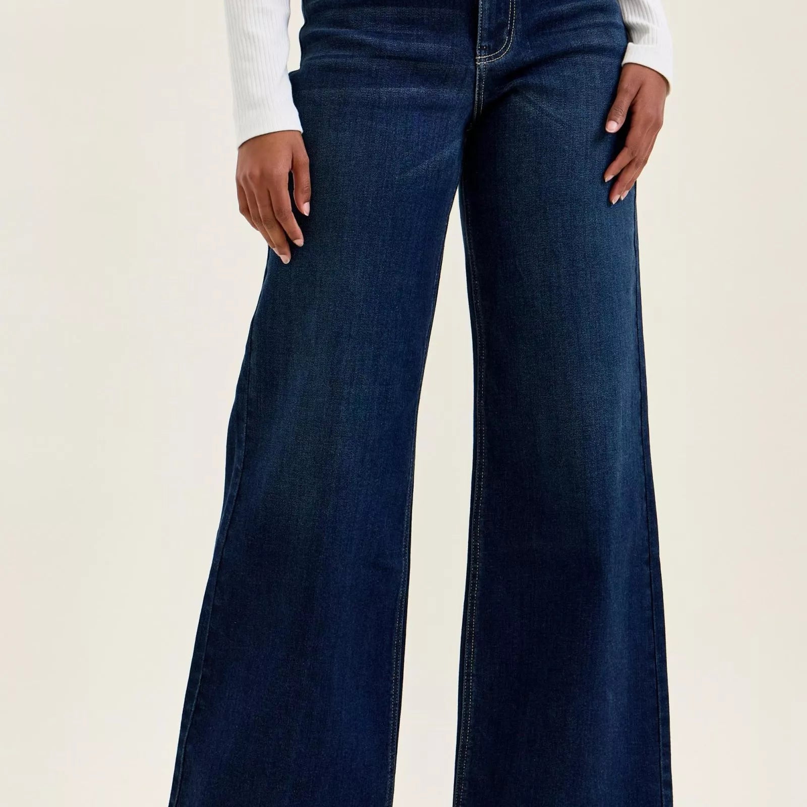 JUDY BLUE High-Waisted Wide-Leg Dark Wash Jeans on Simply Obsessed