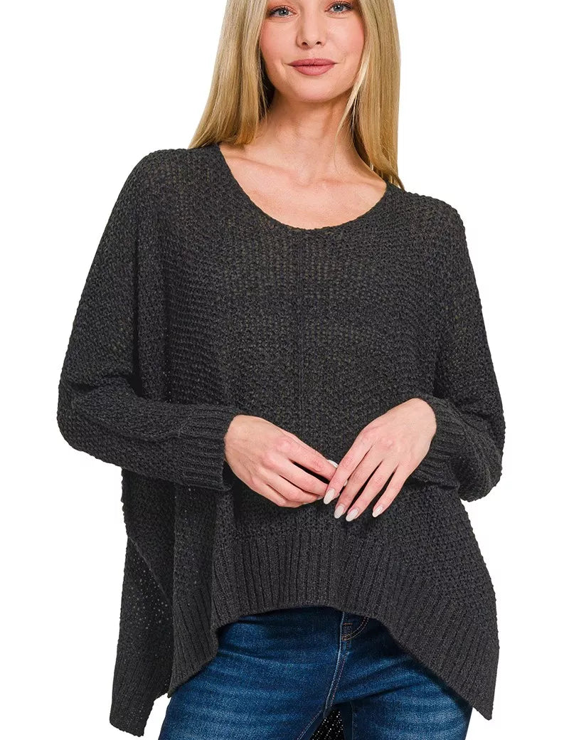 Zenana Dolman Sleeve V-Neck Sweater on Simply Obsessed