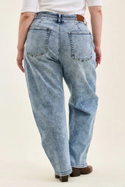 JUDY BLUE Full Size High Waist Marlow Arc Leg Jeans with Double Waistband Plus Size on Simply Obsessed