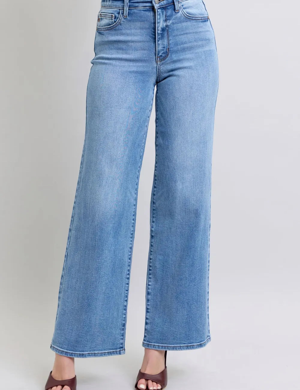 JUDY BLUE Full Size Wide Leg Jeans with Pockets on Simply Obsessed
