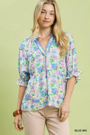UMGEE Mix Floral Print Ruffle Top **DEBUT SALE** on Simply Obsessed