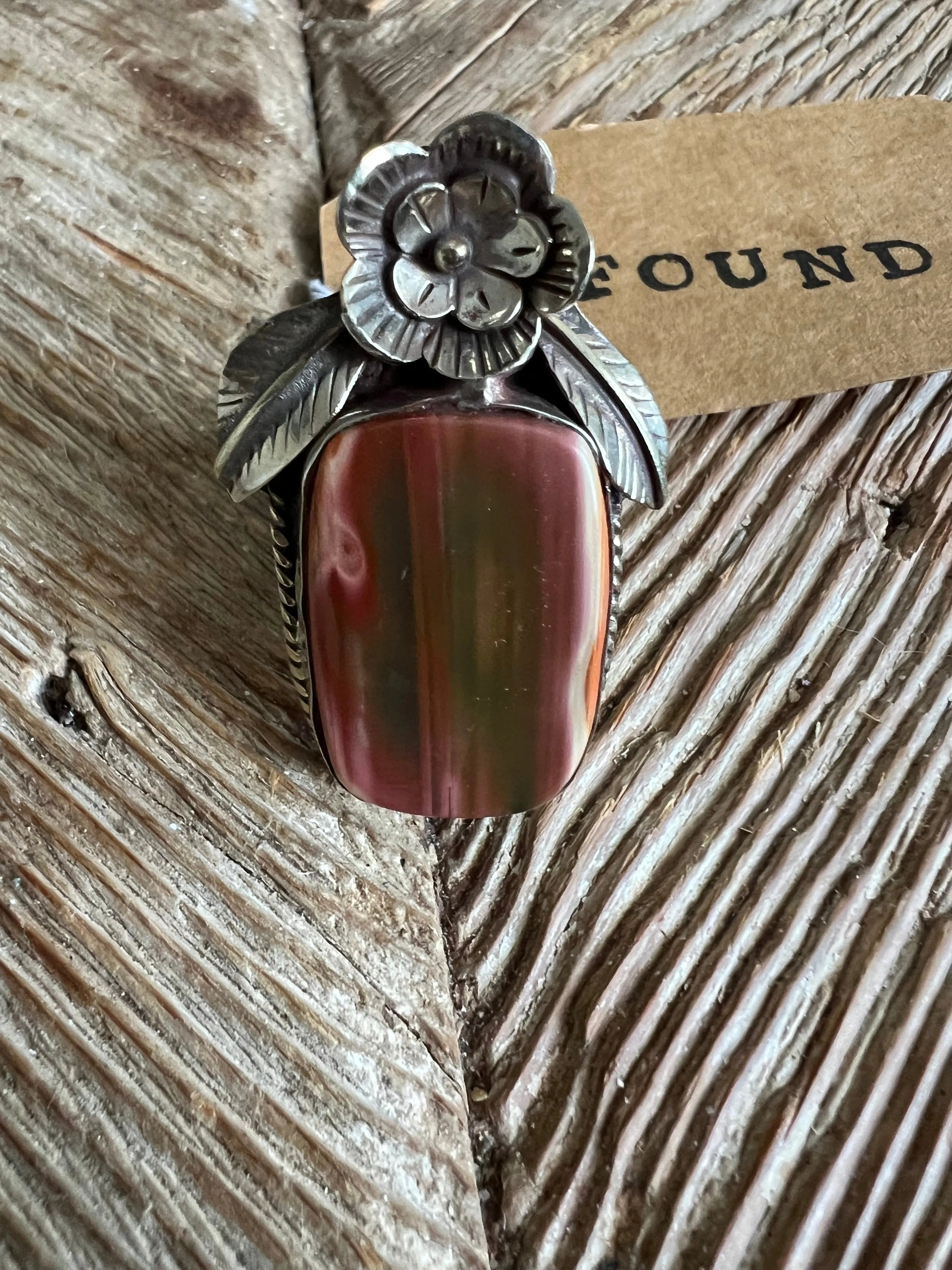 Adjustable Tibetan Silver Mookaite Jasper Ring on Simply Obsessed