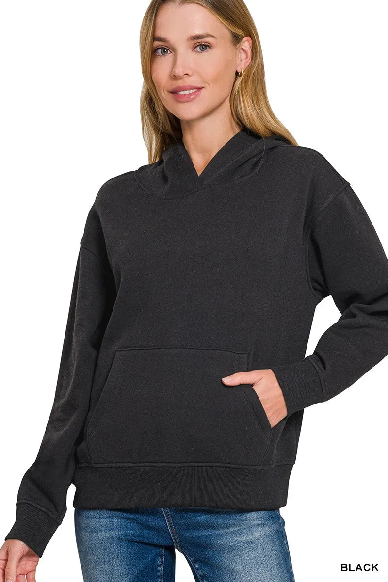 Zenana Fleece Kangaroo Pocket Hoodie on Simply Obsessed