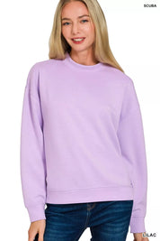 ZENANA Scuba Mock Neck Sweatshirt and Joggers Set on Simply Obsessed