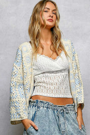 POL Open Front Crochet Cardigan with Granny Square Pattern on Simply Obsessed