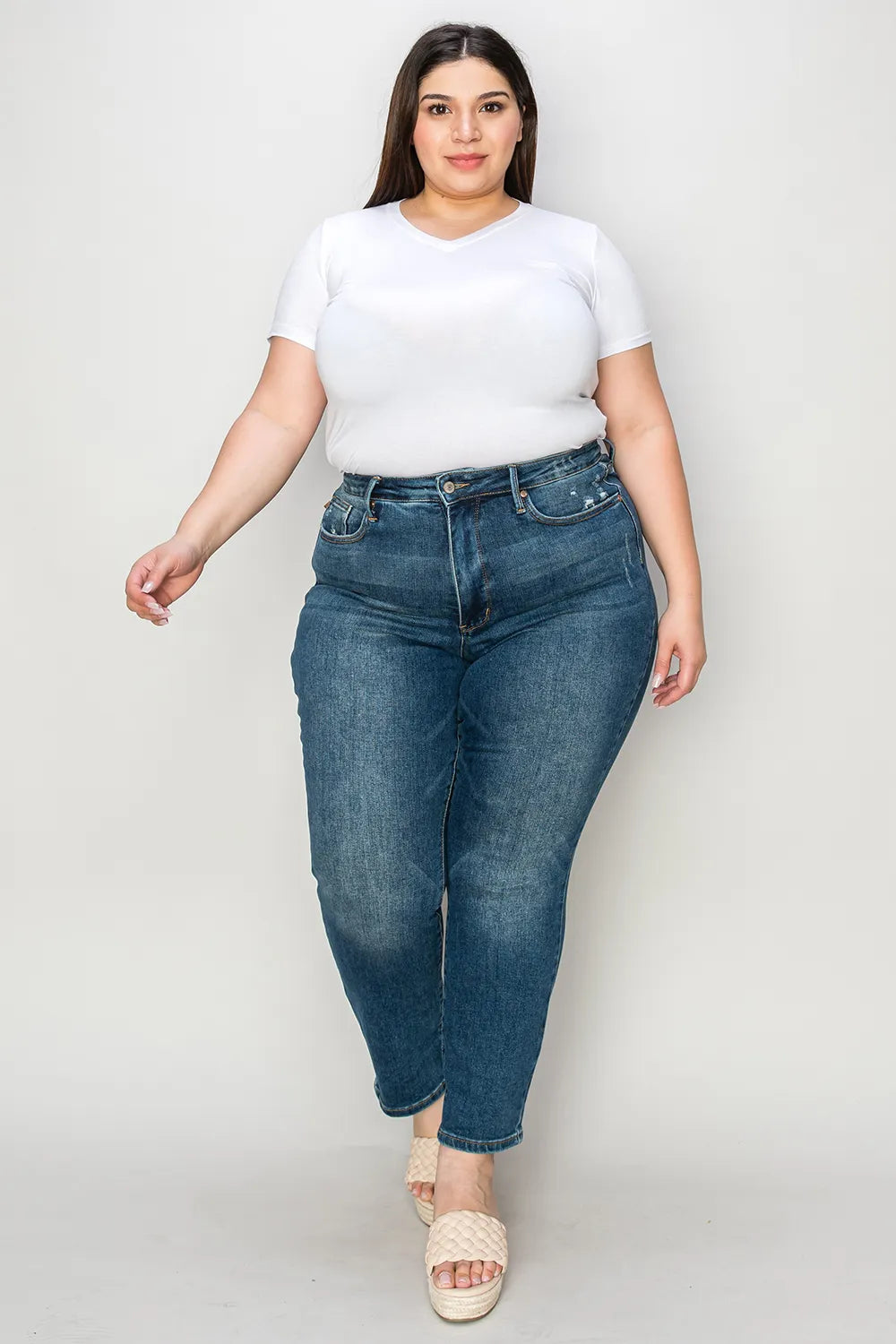 JUDY BLUE Full Size Tummy Control High Waist Slim Jeans on Simply Obsessed