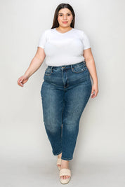 JUDY BLUE Full Size Tummy Control High Waist Slim Jeans on Simply Obsessed