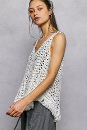 POL Crochet Fringe Hem Tank Top on Simply Obsessed