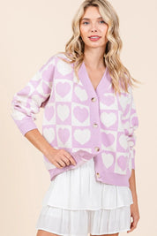 Mittoshop Checkered Heart Button Down Cardigan on Simply Obsessed