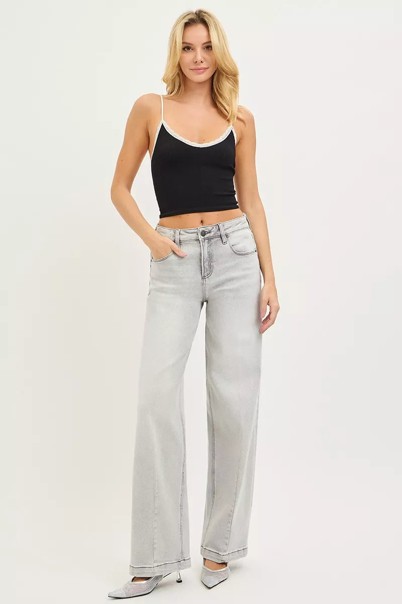 RISEN Slouchy Baggy Jeans with Contrast Stitching on Simply Obsessed