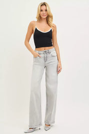 RISEN Slouchy Baggy Jeans with Contrast Stitching on Simply Obsessed
