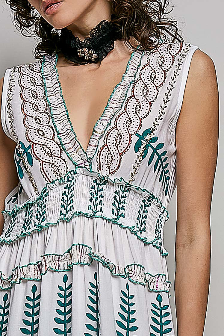 POL Floral Printed Sleeveless Tiered Dress with Smocked Waistband **DEBUT SALE** on Simply Obsessed