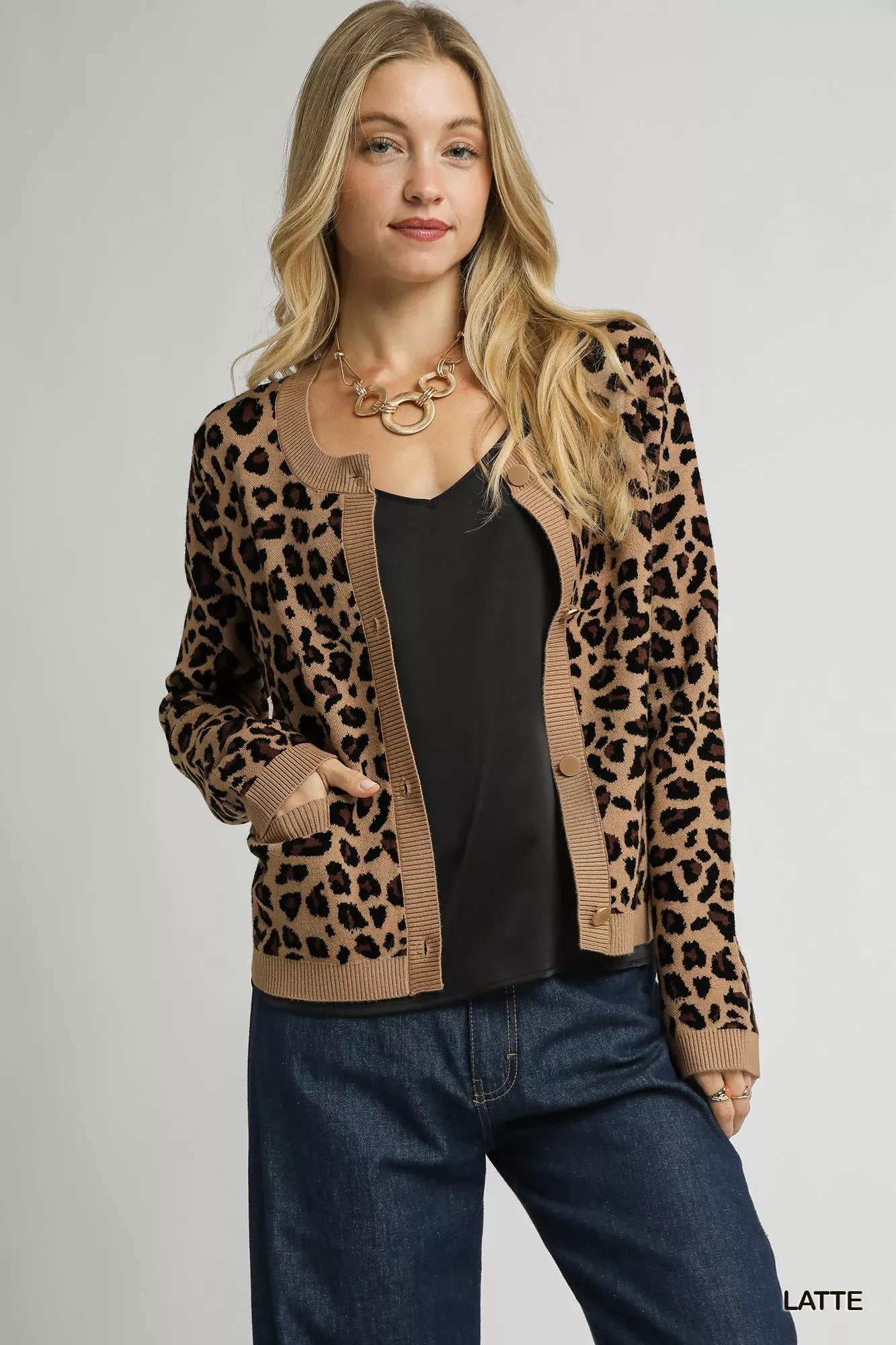 UMGEE Leopard Print Button-Down Cardigan on Simply Obsessed