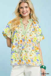 UMGEE Watercolor Floral Top on Simply Obsessed